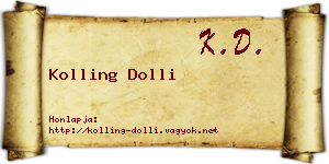 Kolling Dolli névjegykártya